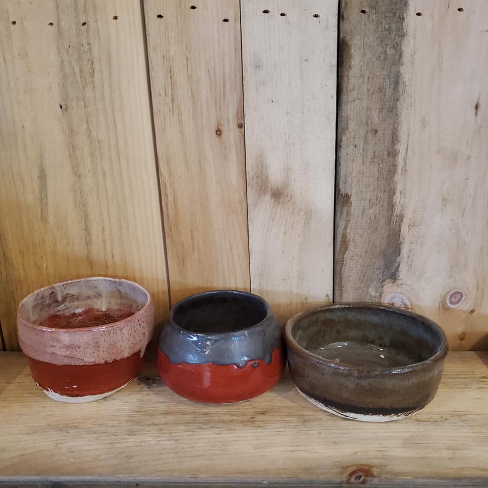 Set of hand thrown ceramic vessels